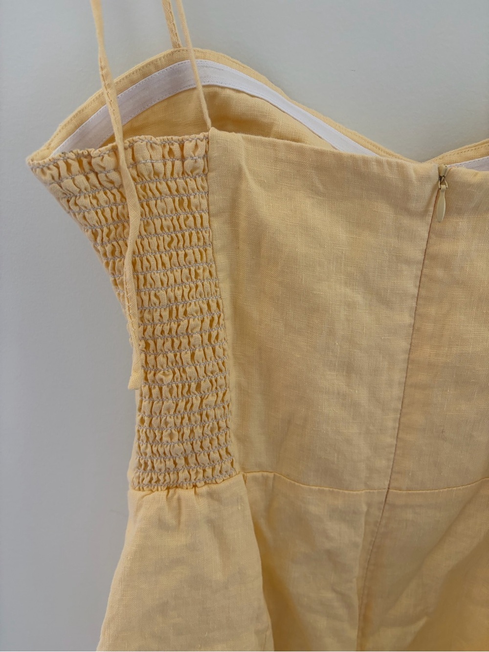 Amanda Uprichard x REVOLVE 90ies Y2K Linen Mini Dress in Pale Yellow, M - Picture 7 of 12